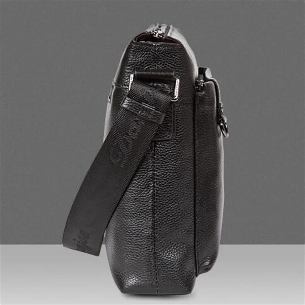 Men's Cross Section Business Layer Cowhide Shoulder Bag Shoulder Crossbody Bag Cowhide Bag Leather Men's Bag