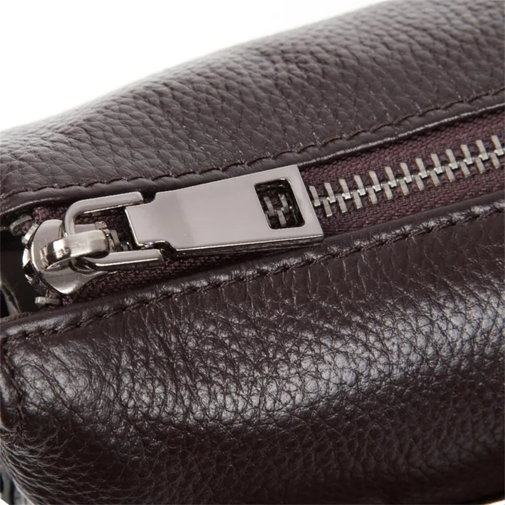 Men's Cross Section Business Layer Cowhide Shoulder Bag Shoulder Crossbody Bag Cowhide Bag Leather Men's Bag