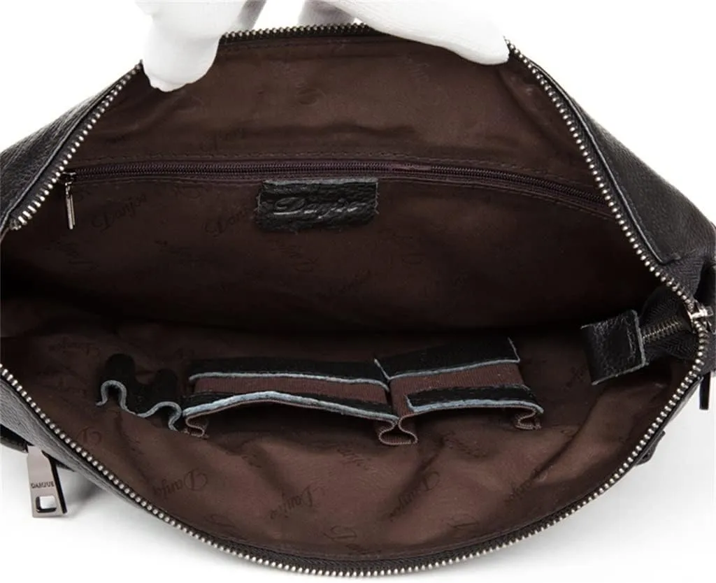 Men's Cross Section Business Layer Cowhide Shoulder Bag Shoulder Crossbody Bag Cowhide Bag Leather Men's Bag
