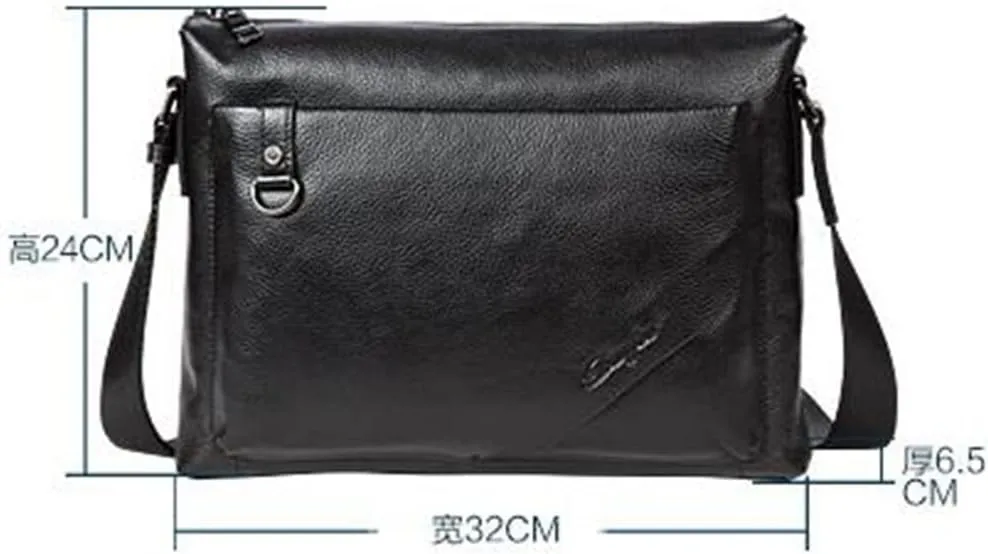 Men's Cross Section Business Layer Cowhide Shoulder Bag Shoulder Crossbody Bag Cowhide Bag Leather Men's Bag