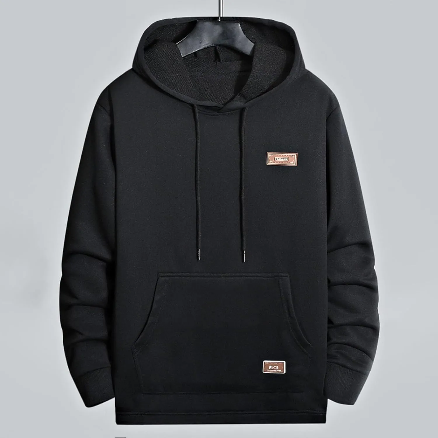 Men's Hoodies Basic Solid Vintage Drawstring Casual Loose Pullover Tops Big And Tall Comfy Lightweight Clothes 2024
