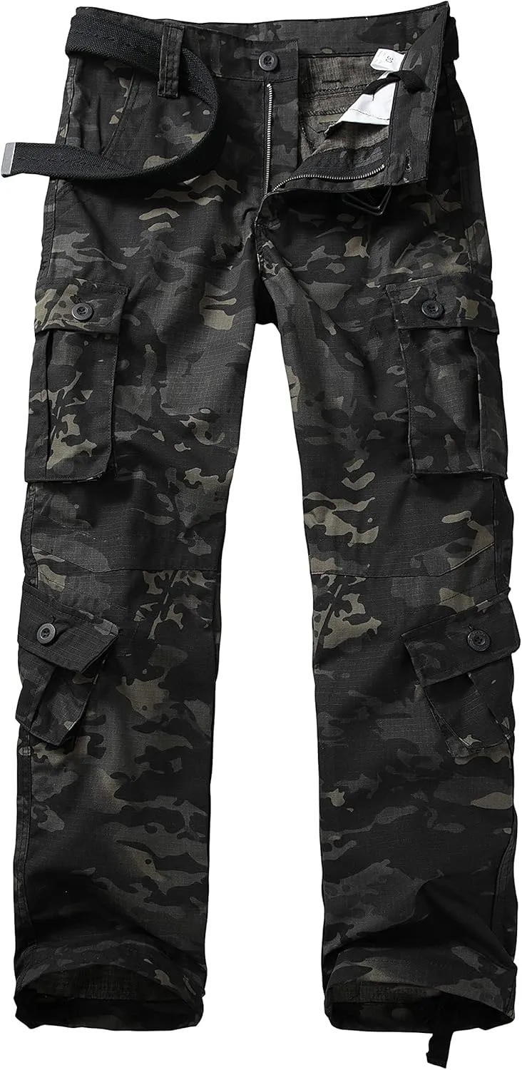 Men's Outdoor Hiking Pants, Tactical Pants Lightweight Casual Work Ripstop Cargo Pants for Men with Pockets