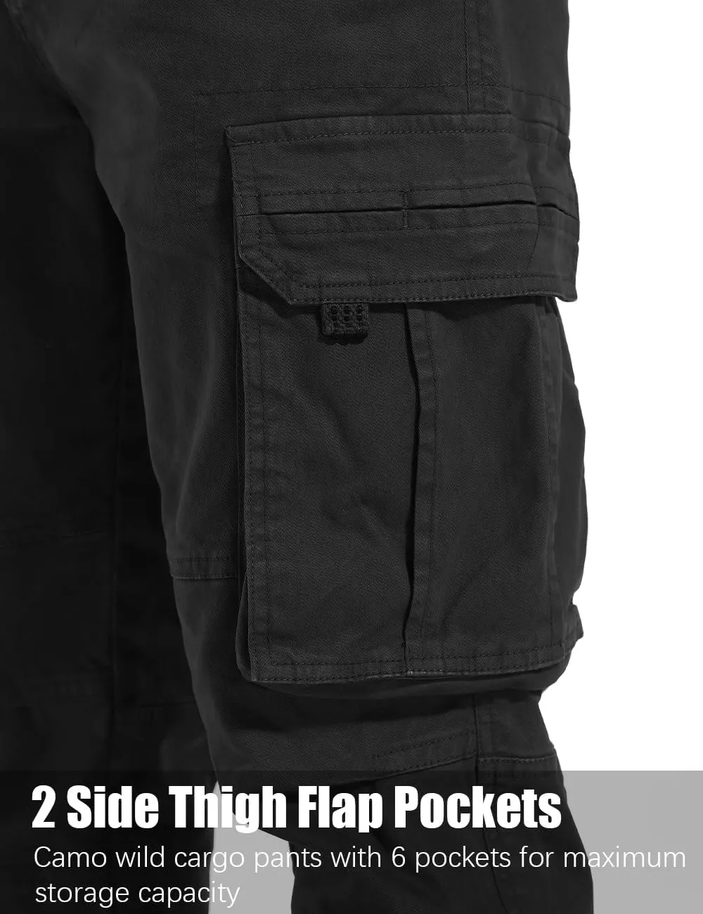 Men's Twill Slim-Fit Cargo Hiking Pants Stretch Cotton Casual Outdoor Tactical Utility Work Military Combat Pants