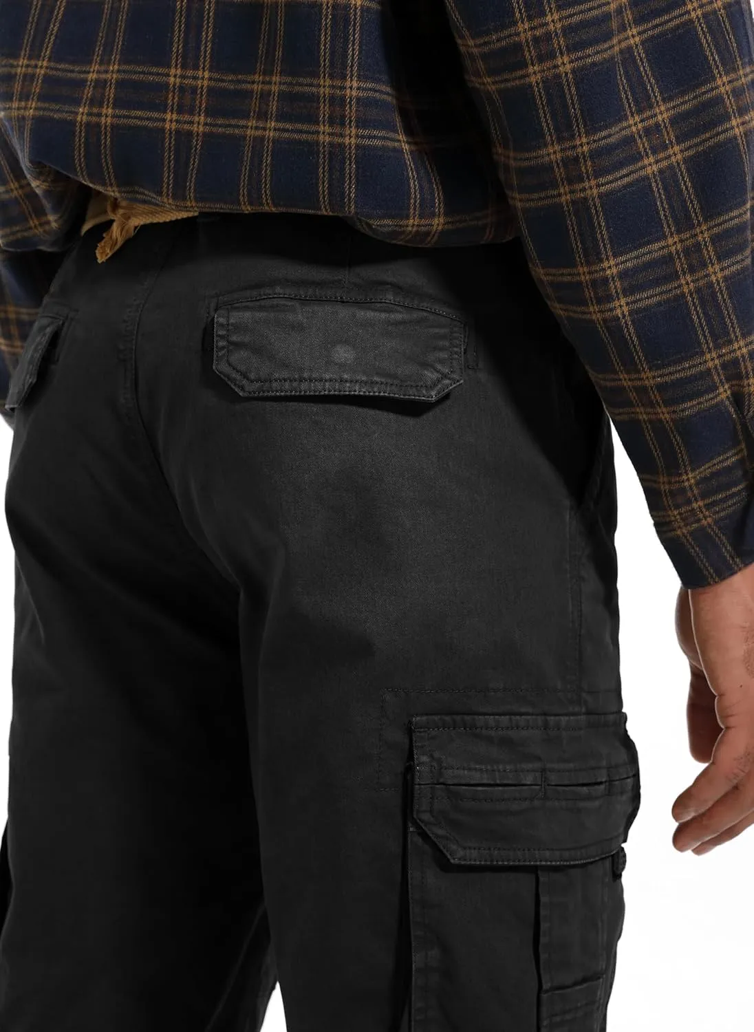 Men's Twill Slim-Fit Cargo Hiking Pants Stretch Cotton Casual Outdoor Tactical Utility Work Military Combat Pants