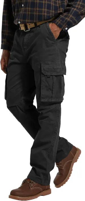 Men's Twill Slim-Fit Cargo Hiking Pants Stretch Cotton Casual Outdoor Tactical Utility Work Military Combat Pants
