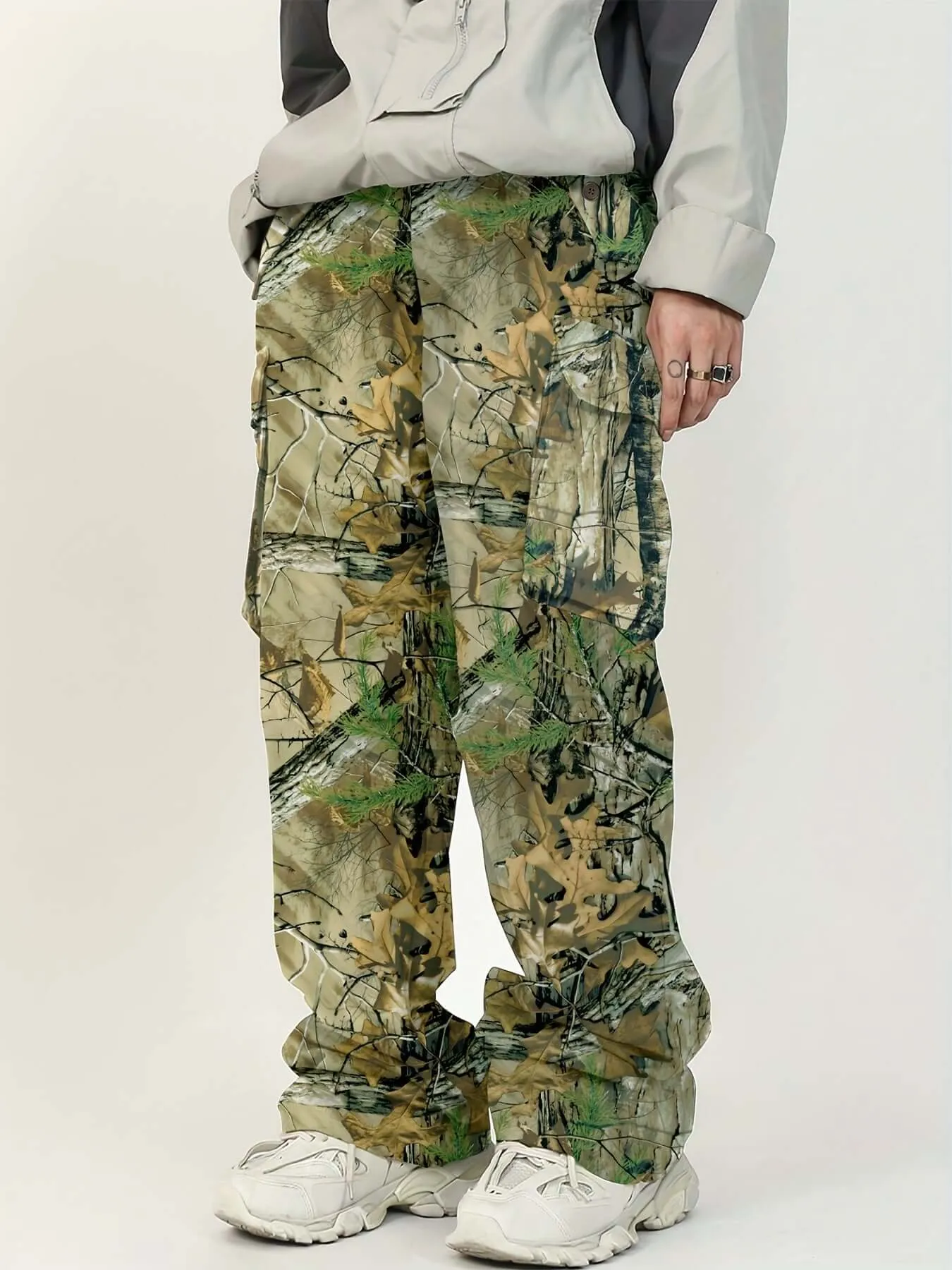 Men's Y2K Camo Cargo Pants – Loose Fit, Multi-Pocket