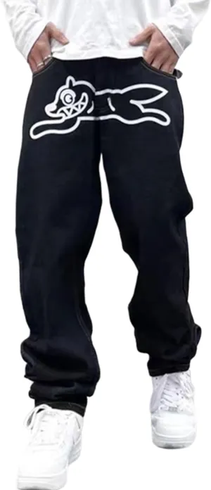 Men's Y2K Jeans Hip Hop Baggy Denim Pants Vintage Skateboard Pants Grunge Clothes Loose Fit Graphic Jeans