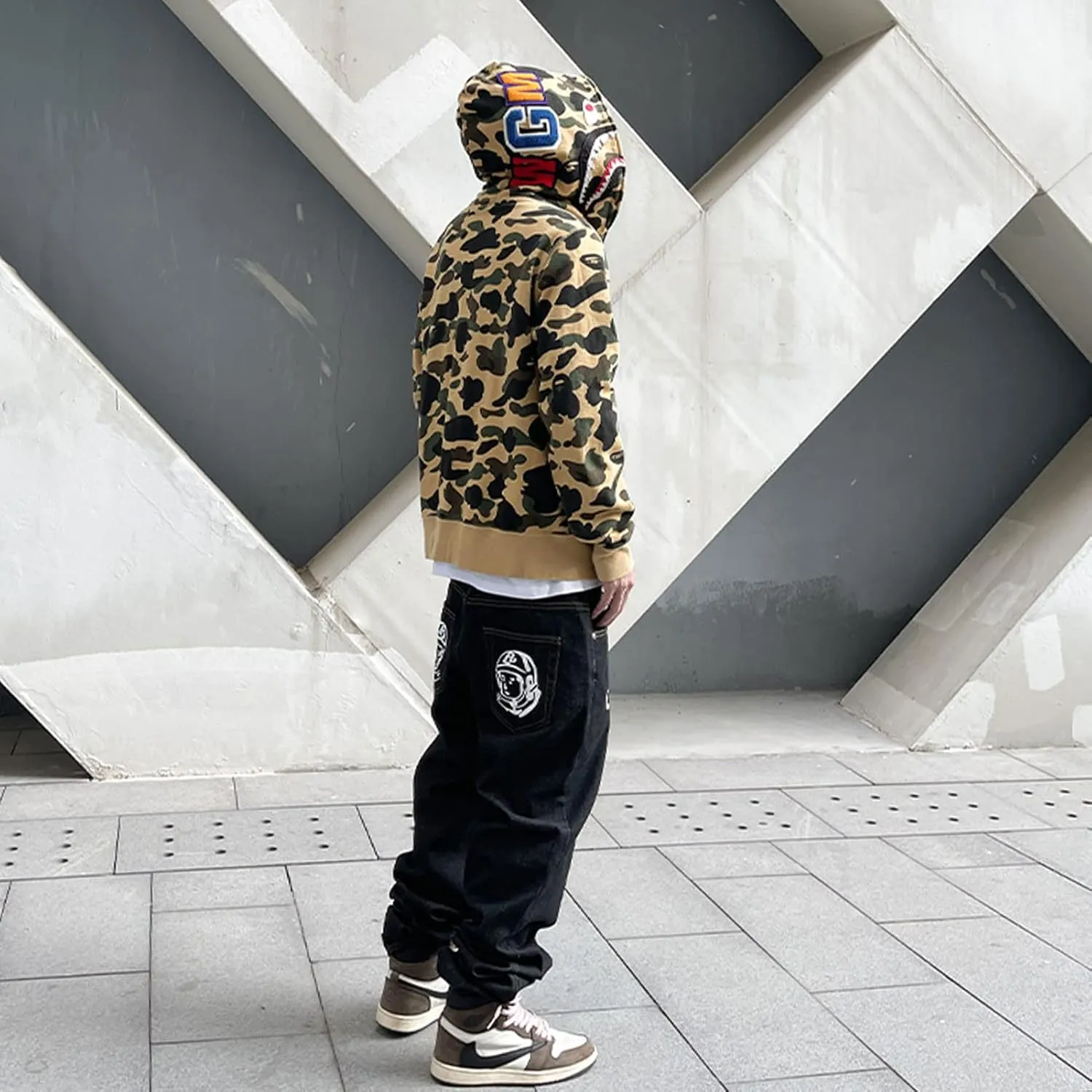 Men's Y2K Jeans Hip Hop Baggy Denim Pants Vintage Skateboard Pants Grunge Clothes Loose Fit Graphic Jeans