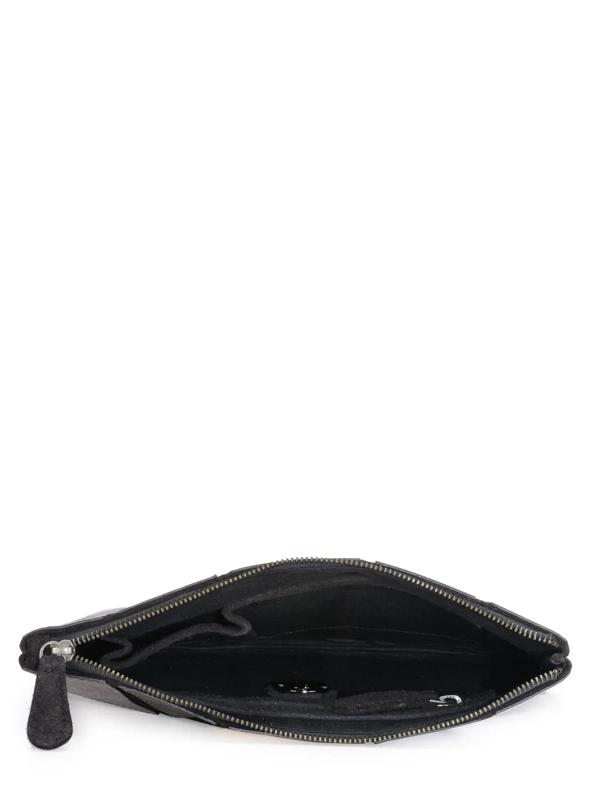 Metallic Patchwork Zip Clutch