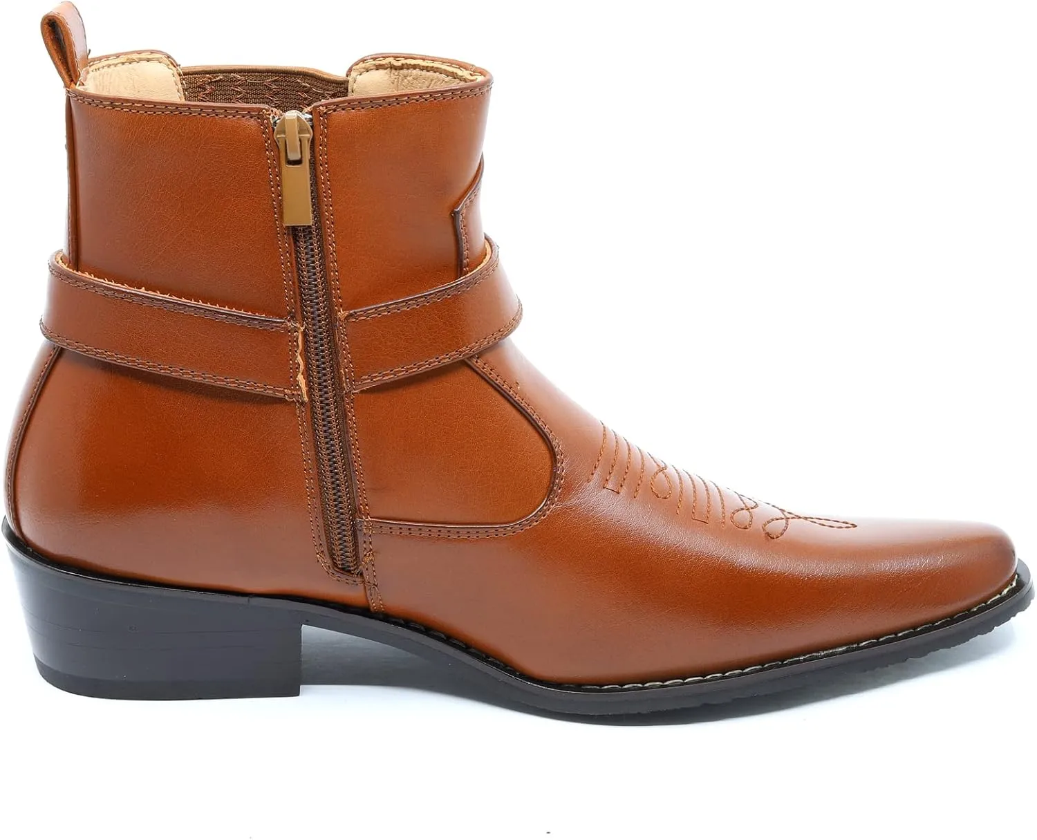 Metrocharm Diego-02 Men's Belt Strap Studded Western Cowboy Boots