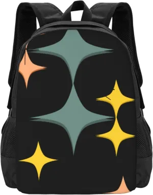 Mid Century Modern Ea-Mes Ato-Mic Star-Bursts Lightweight Packable Backpack Travel Casual Hiking Daypack Foldable Backpack For Men Women