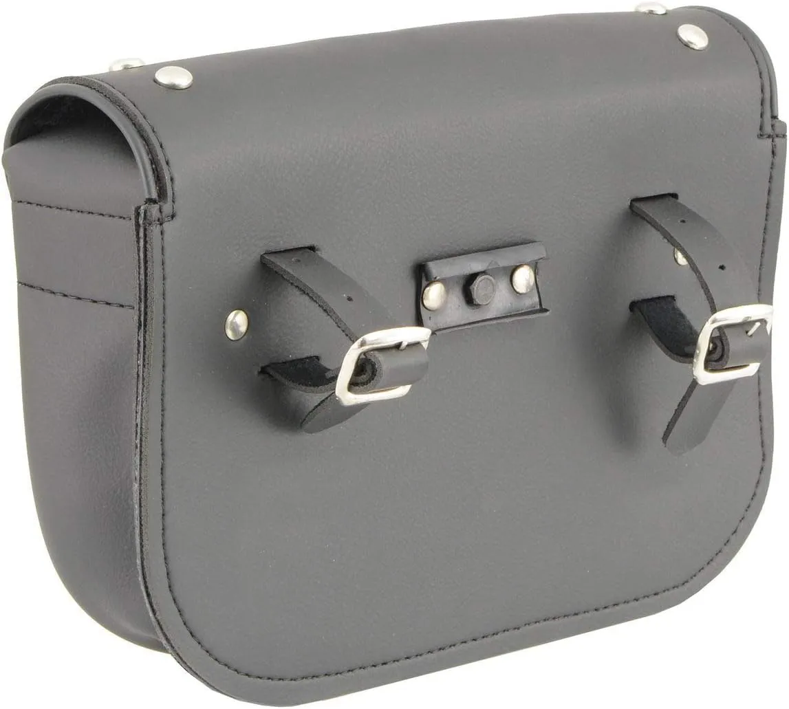 Milwaukee Leather SH633 Black PVC Extra Large 'Studded' Motorcycle Windshield Bag with Turn Lock - One Size