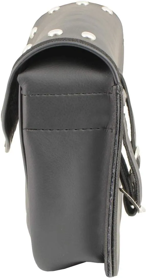 Milwaukee Leather SH633 Black PVC Extra Large 'Studded' Motorcycle Windshield Bag with Turn Lock - One Size