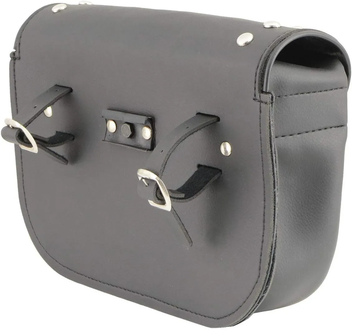 Milwaukee Leather SH633 Black PVC Extra Large 'Studded' Motorcycle Windshield Bag with Turn Lock - One Size