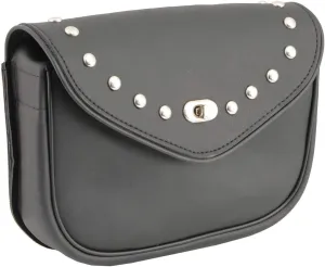 Milwaukee Leather SH633 Black PVC Extra Large 'Studded' Motorcycle Windshield Bag with Turn Lock - One Size