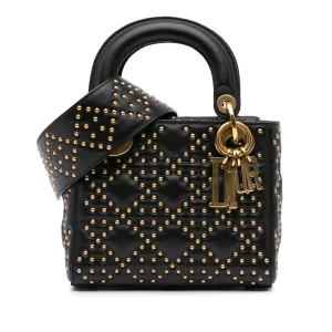 Mini Lambskin Cannage Studded Supple Lady Dior