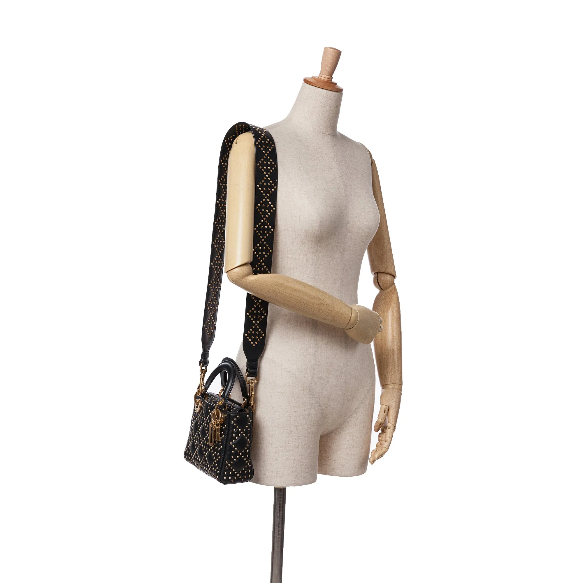 Mini Lambskin Cannage Studded Supple Lady Dior