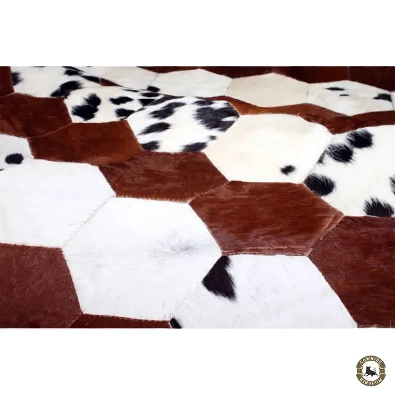 Modern Cowhide Rug Patchwork, Cowhide Runner Rug