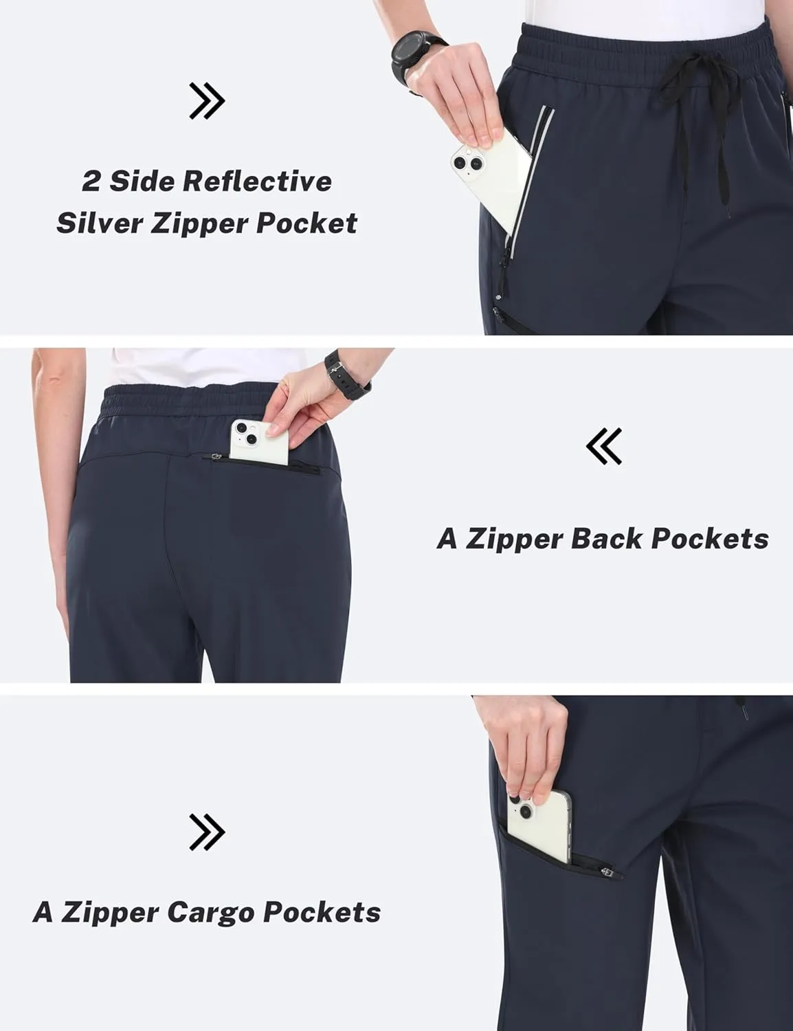 MoFiz Women's Hiking Pants Insulated Outdoor Snow Ski Pants Warm Winter Soft Shell with Zipper Pockets
