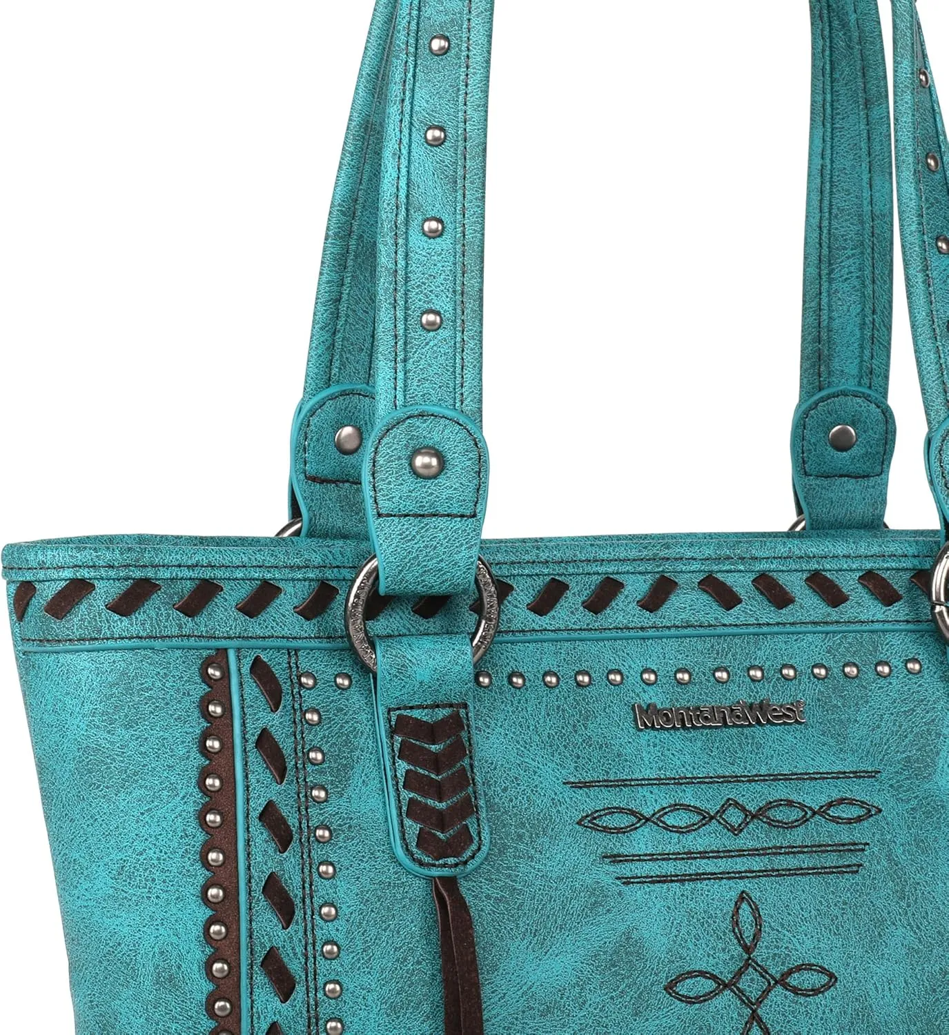 Montana West Spiritual Collection Western Tote Bag for Women Vegan Leather Shoulder Handbag with Wallet