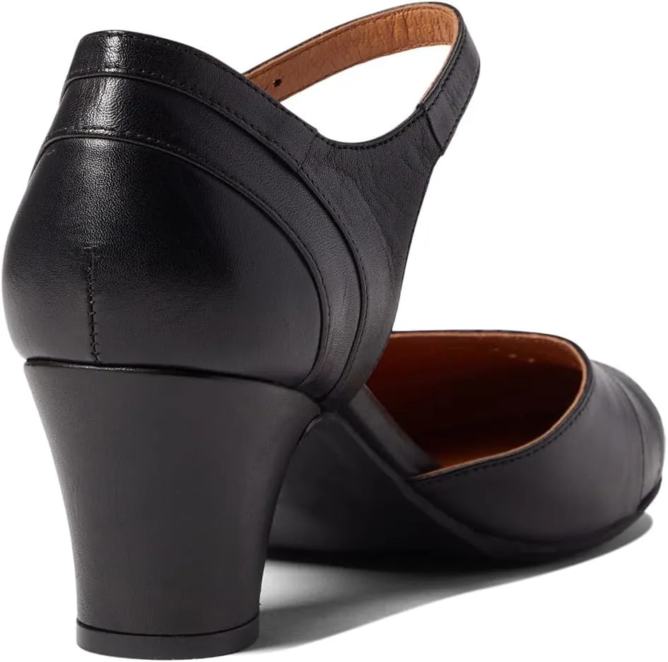 MOOMMO Women Vintage Low Chunky Heel Mary Jane Shoes Pumps Round Closed Toe Cut-out Dress Sandals Ankle Strap 2" Block Heels Mary Janes Dress Shoes Rainbow Patchwork Buckle Office Party Fall 4-11 M US
