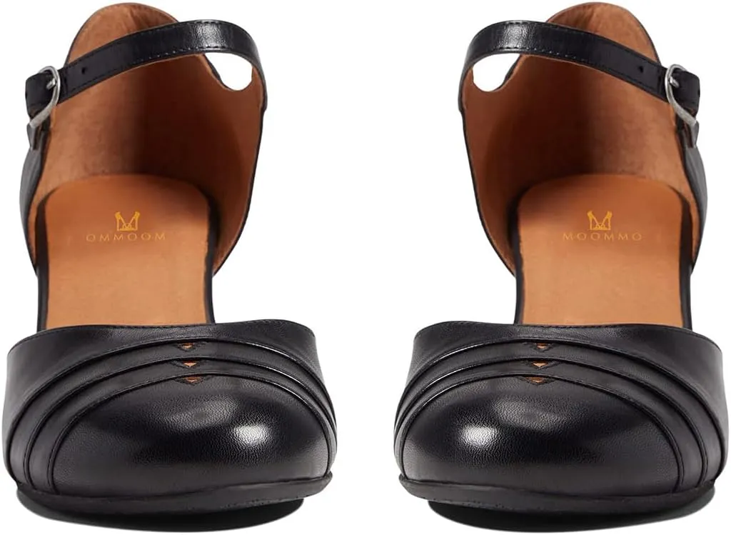 MOOMMO Women Vintage Low Chunky Heel Mary Jane Shoes Pumps Round Closed Toe Cut-out Dress Sandals Ankle Strap 2" Block Heels Mary Janes Dress Shoes Rainbow Patchwork Buckle Office Party Fall 4-11 M US