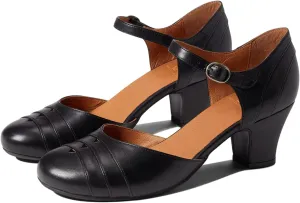 MOOMMO Women Vintage Low Chunky Heel Mary Jane Shoes Pumps Round Closed Toe Cut-out Dress Sandals Ankle Strap 2" Block Heels Mary Janes Dress Shoes Rainbow Patchwork Buckle Office Party Fall 4-11 M US