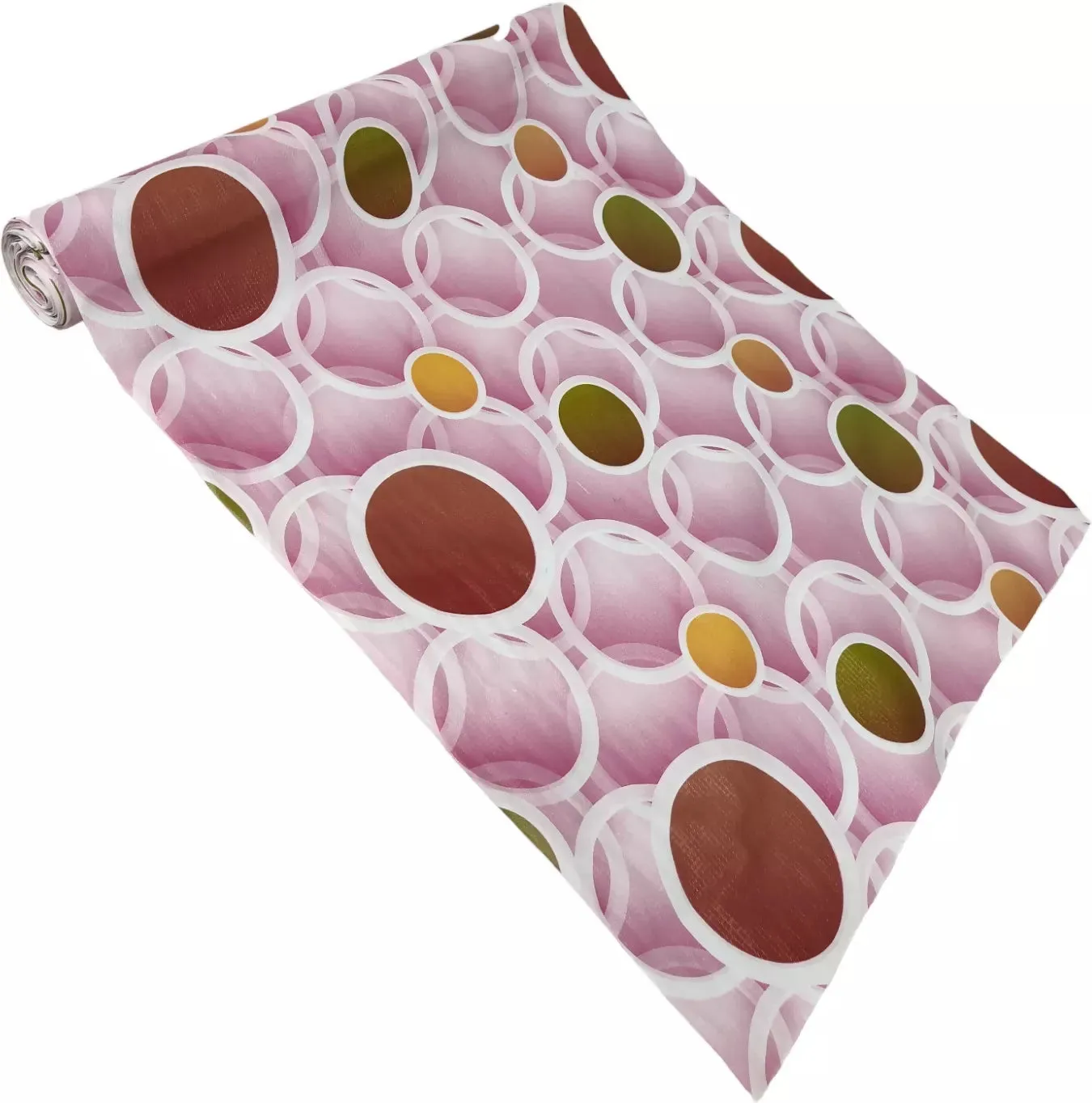Mopak Decor Polyester Solid Pink Circle Fridge Mat & Cover - Pack of 1 (10Meter).