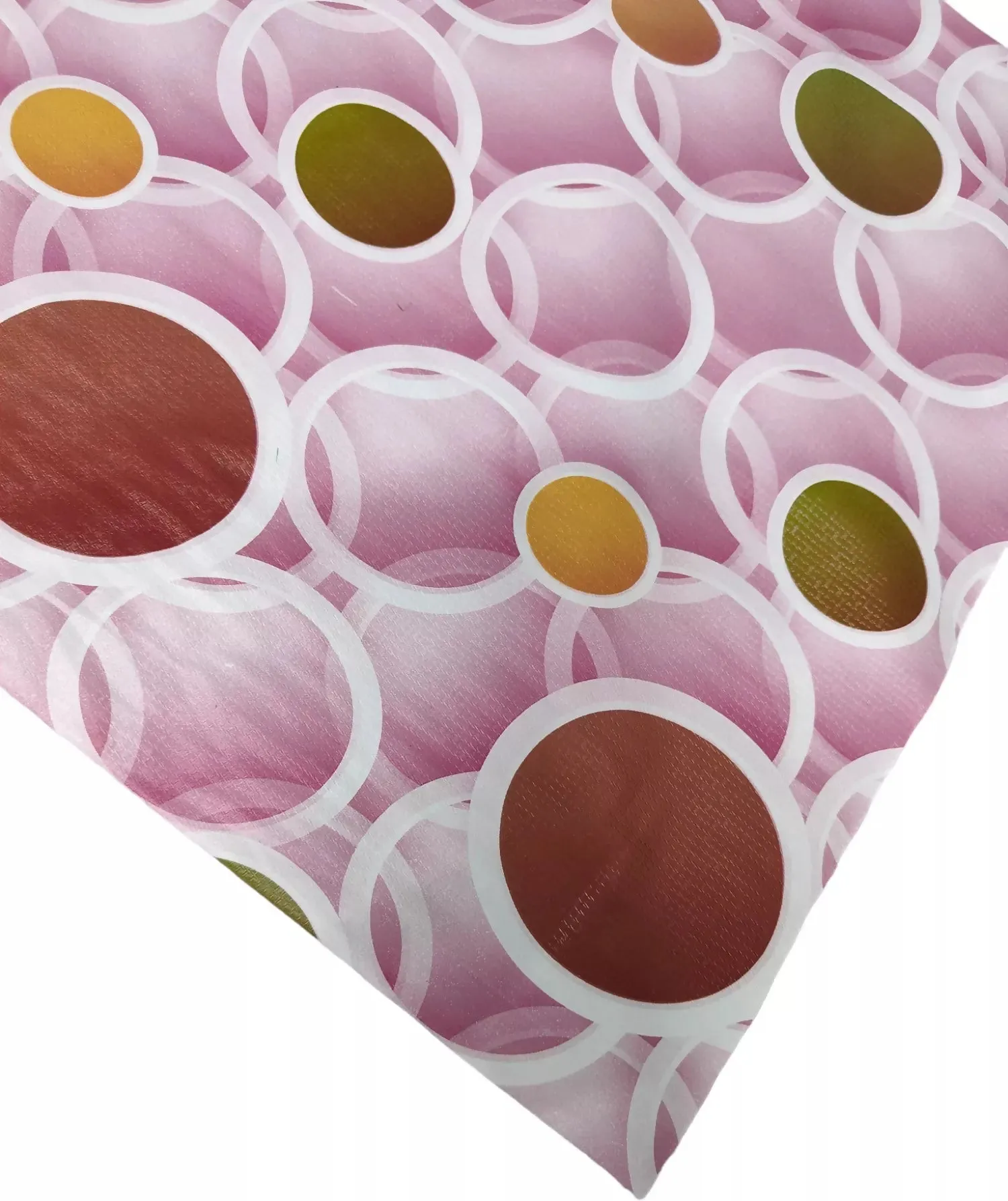 Mopak Decor Polyester Solid Pink Circle Fridge Mat & Cover - Pack of 1 (10Meter).