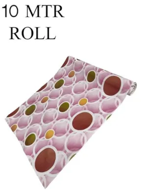 Mopak Decor Polyester Solid Pink Circle Fridge Mat & Cover - Pack of 1 (10Meter).