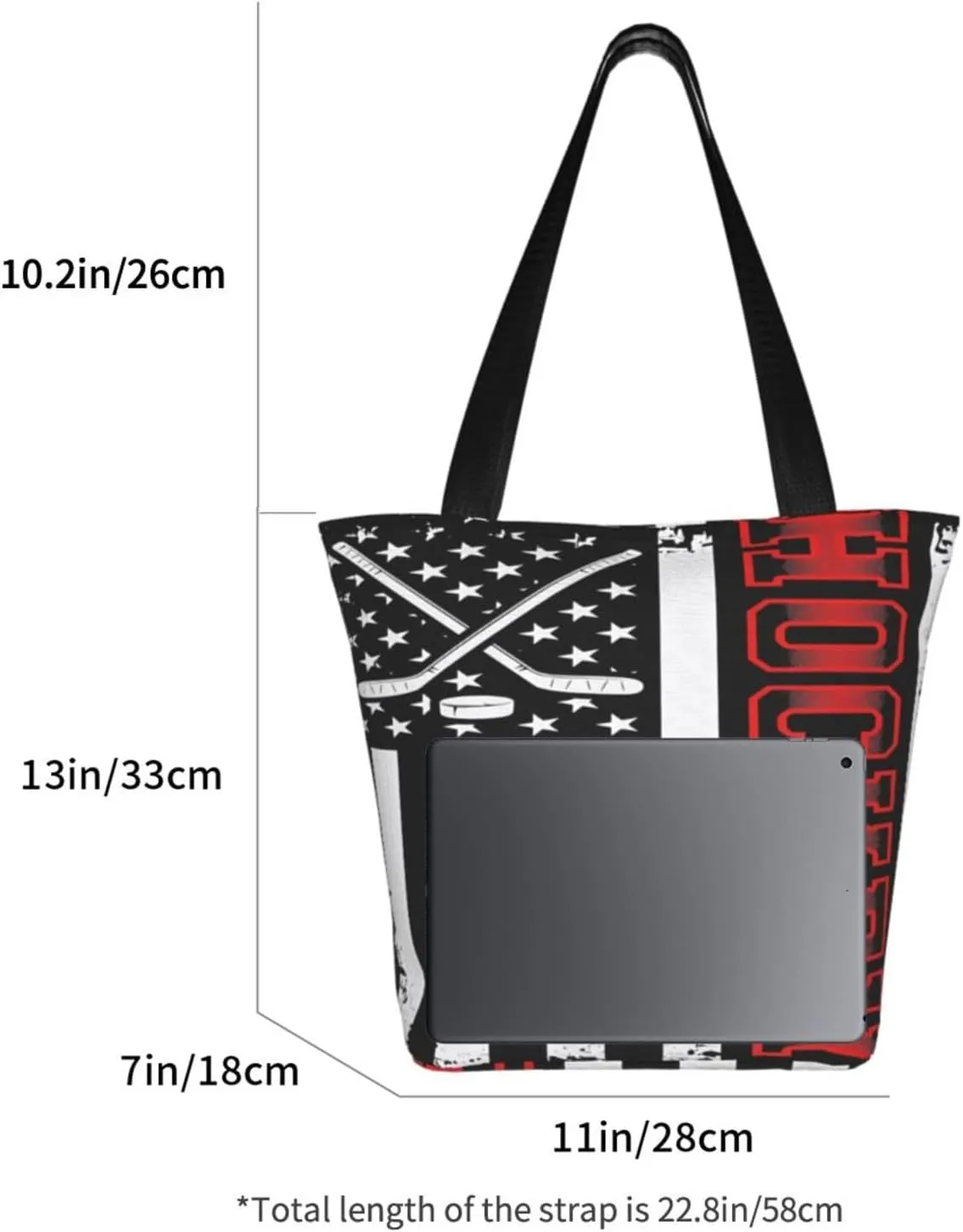 Motocross Dirt Bike American Flag Women's Tote Bag Shoulder Bag Shopping Handbag Large Capacity Handbag With Zipper