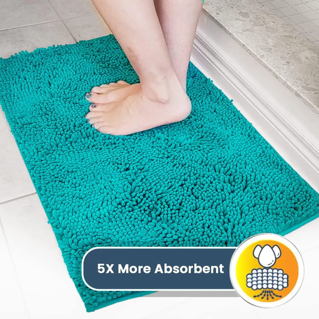 Muddy Mat® Original Dog Door Mat for Muddy Paws, Super Absorbent Microfiber, Non-Slip Washable Pet Rug, Quick Dry Chenille Entryway Carpet, Machine Washable Indoor Outdoor mat, Teal 35"x60"