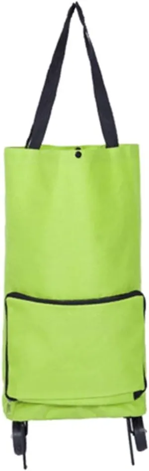 Multifunctional Waterproof Oxford Cloth Foldable Supermarker Shopping Trolley Wheel Bag Traval Cart Luggage Bag;green Candybarbar