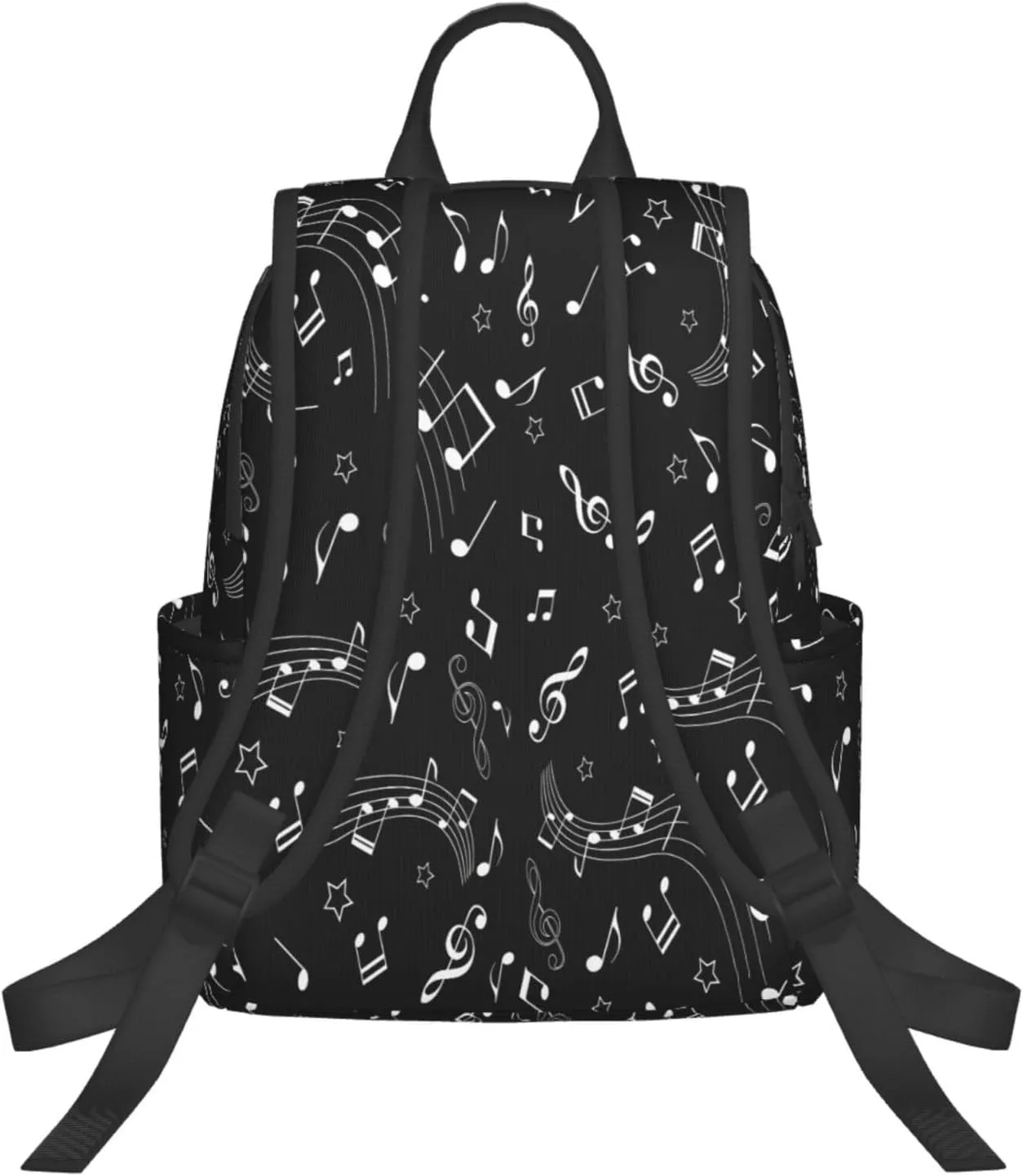 Music Notes Stars Casual Backpacks Large Capacity Laptop Backpack Sports Rucksack Travel Daypack Adjustable Shoulder Strap Work Bag for Outdoor Camping