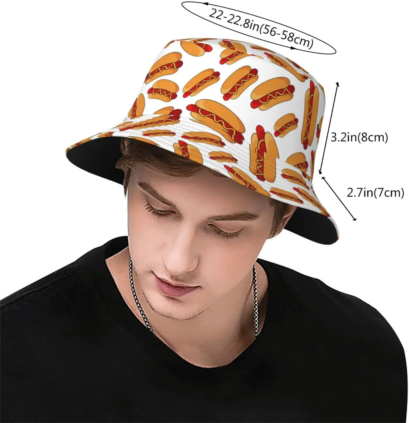 Music Rock Doodle Bucket Hat Beach Travel Fisherman Hat Packable Sun Hat Cap for Unisex Women Men