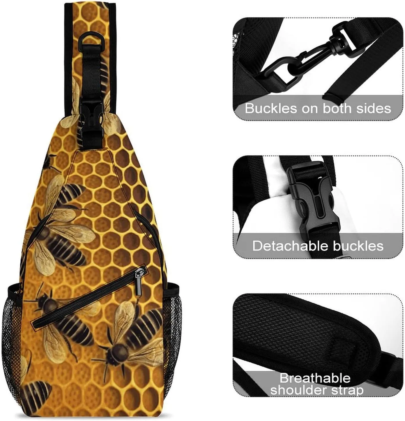 Music Symbols Love Sling Bag Lightweight Crossbody Chest Pack Travel Shoulder Bag with Adjustable Strap