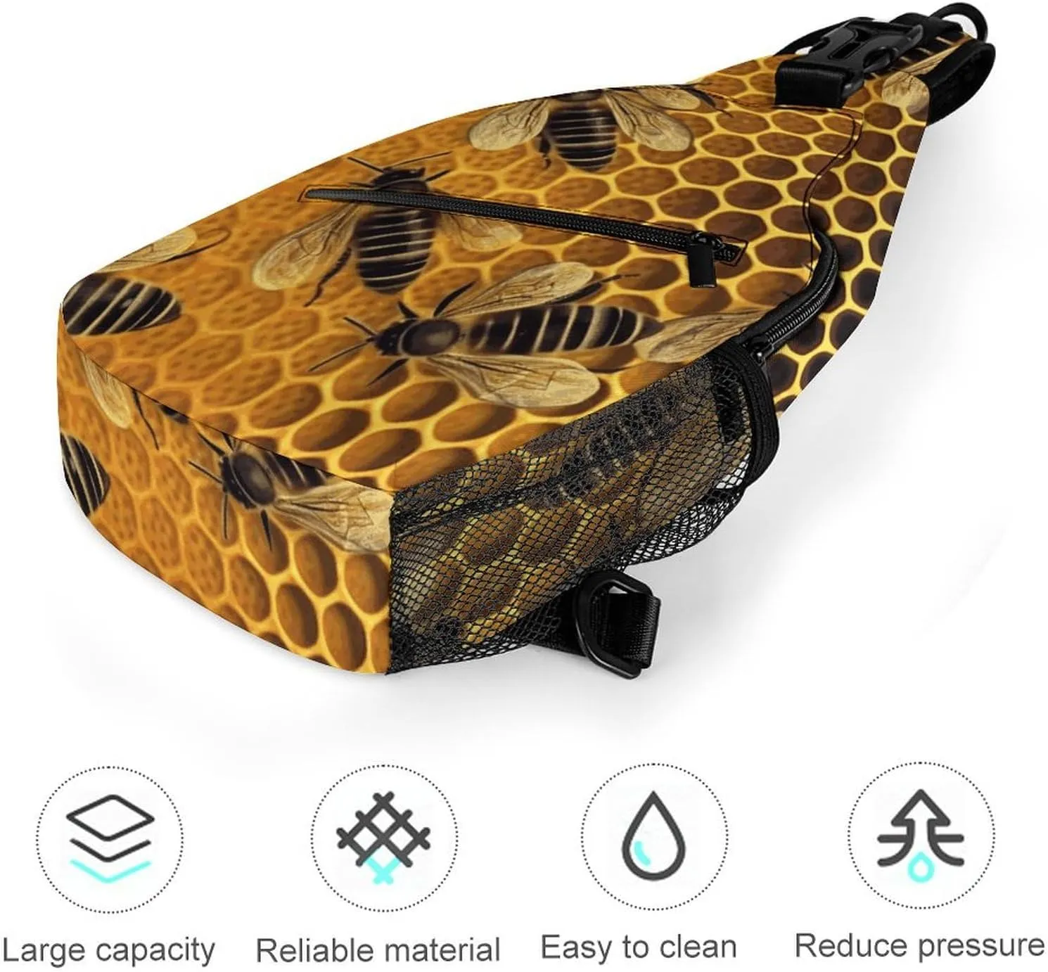 Music Symbols Love Sling Bag Lightweight Crossbody Chest Pack Travel Shoulder Bag with Adjustable Strap