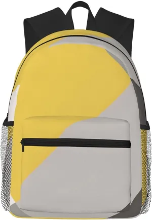 Mustard Grey Patchwork Lightweight Packable Backpack Travel Casual Hiking Daypack Foldable Backpack For Men Women