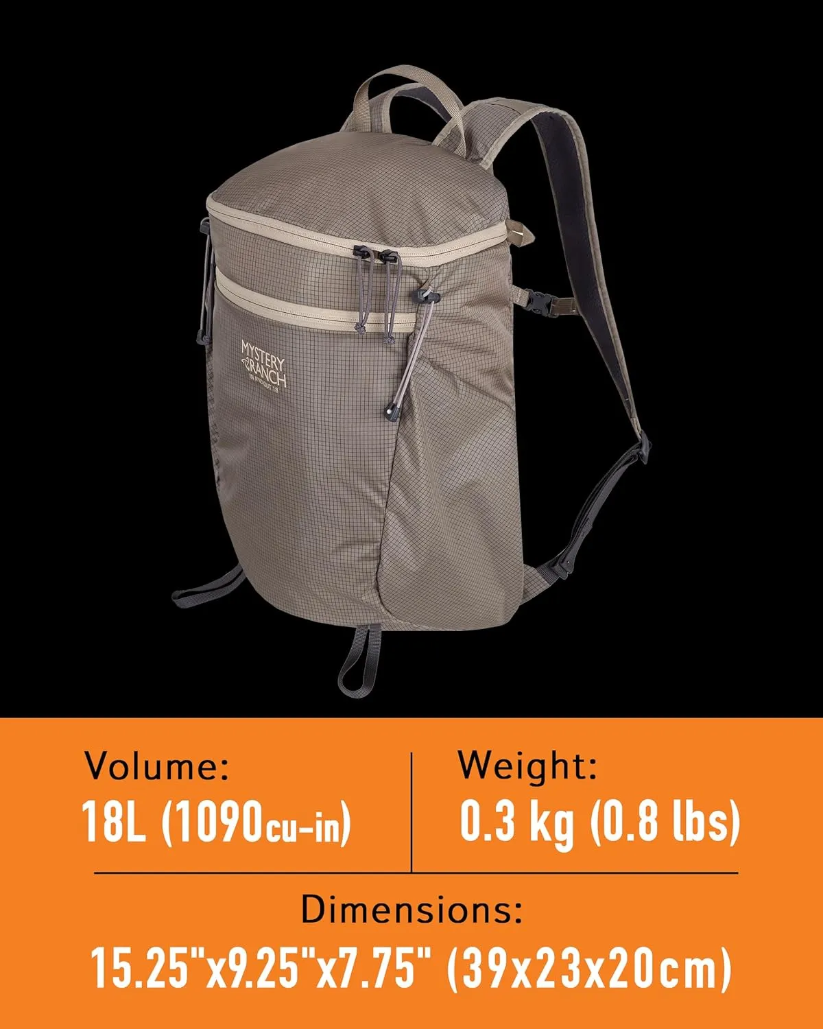 Mystery Ranch In and Out Packable Backpack - Lightweight Foldable Pack, Ponderosa, 18L