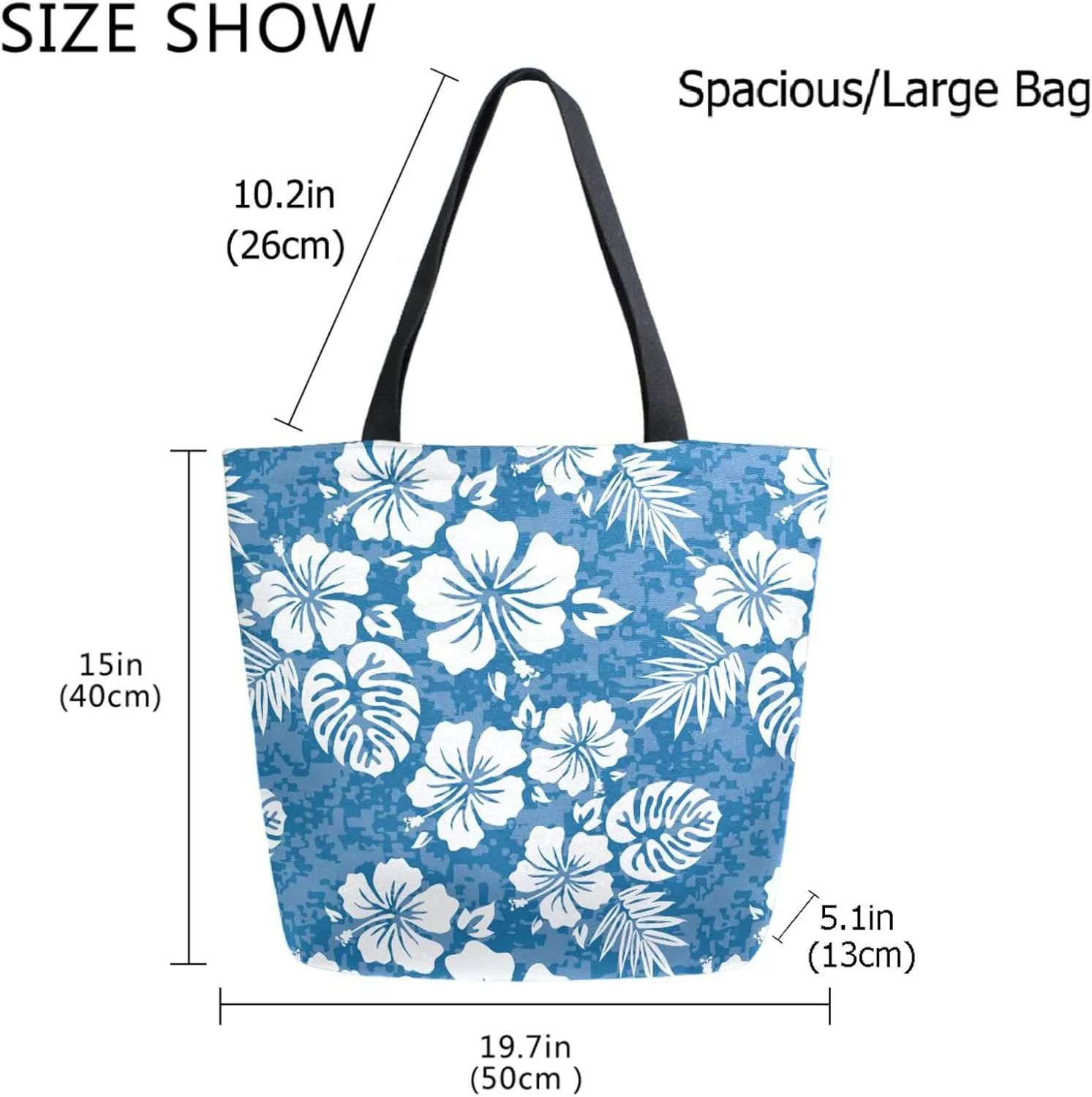 Naanle Cute Pattern Print Big Hand Bag Extra Large Shoulder Tote Bag for Beach Travel Weekender Gym Grocery Shopping