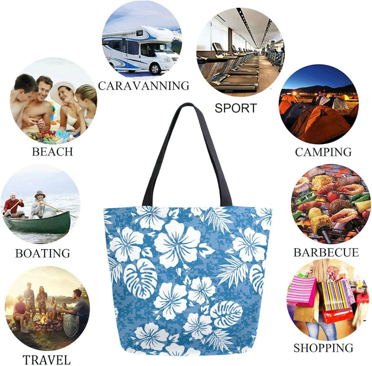 Naanle Cute Pattern Print Big Hand Bag Extra Large Shoulder Tote Bag for Beach Travel Weekender Gym Grocery Shopping
