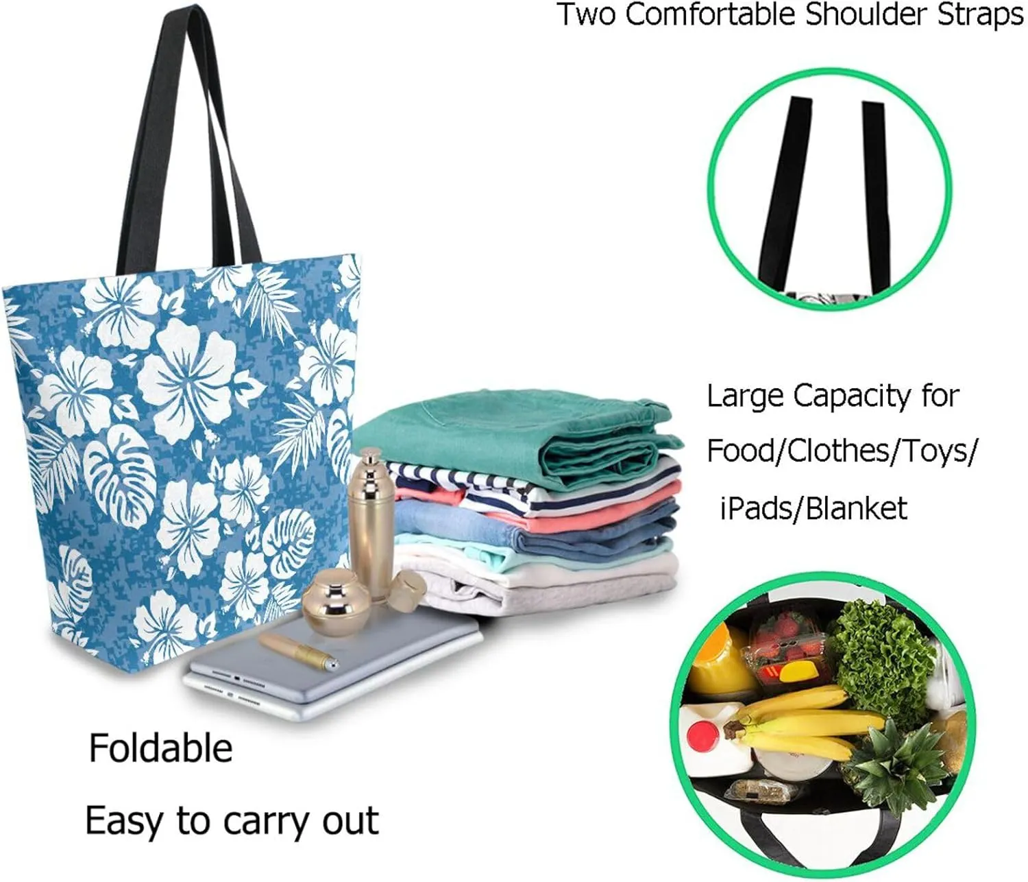 Naanle Cute Pattern Print Big Hand Bag Extra Large Shoulder Tote Bag for Beach Travel Weekender Gym Grocery Shopping