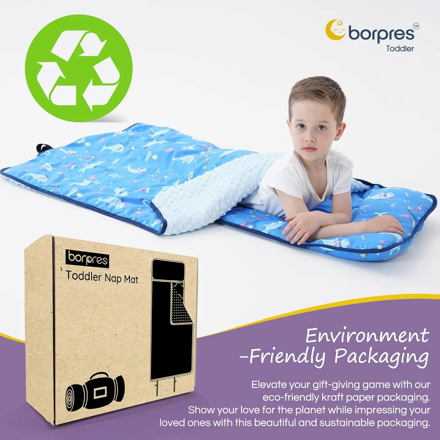 Nap Mat with Pillow Blanket Set: Sleeping Mats for Toddler Kids - Thick Large Roll up Slumber Bag for Daycare Preschool Kindergarten Boys Girls