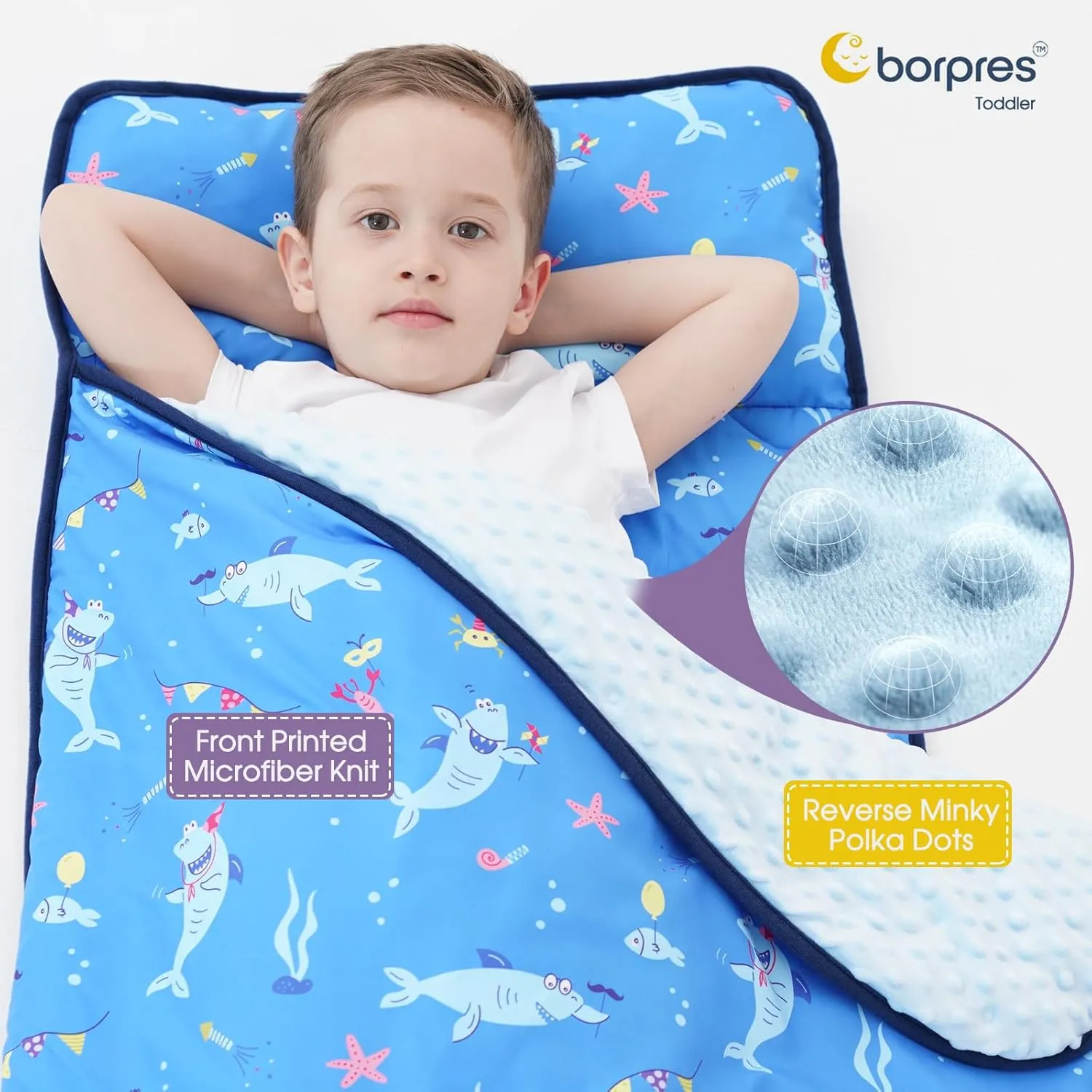 Nap Mat with Pillow Blanket Set: Sleeping Mats for Toddler Kids - Thick Large Roll up Slumber Bag for Daycare Preschool Kindergarten Boys Girls