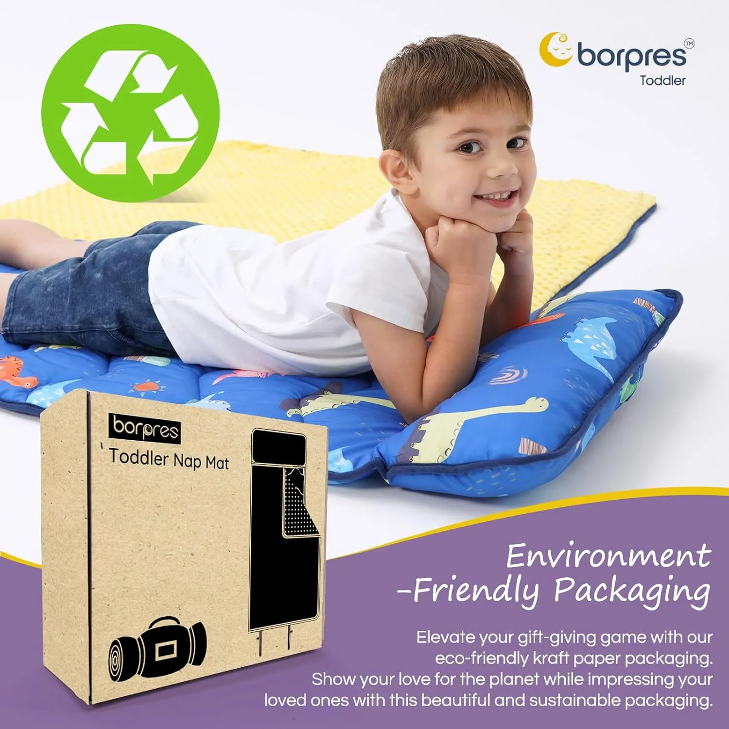 Nap Mat with Pillow Blanket Set: Sleeping Mats for Toddler Kids - Thick Large Roll up Slumber Bag for Daycare Preschool Kindergarten Boys Girls