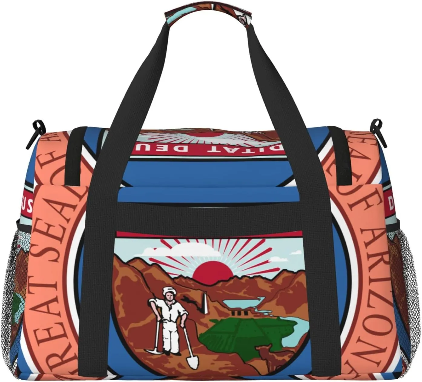 National Emblem Of Arizona Travel Duffel Bag Large Foldable Waterproof Overnight Bag For Beach Swim Bags Pool Sports Gym