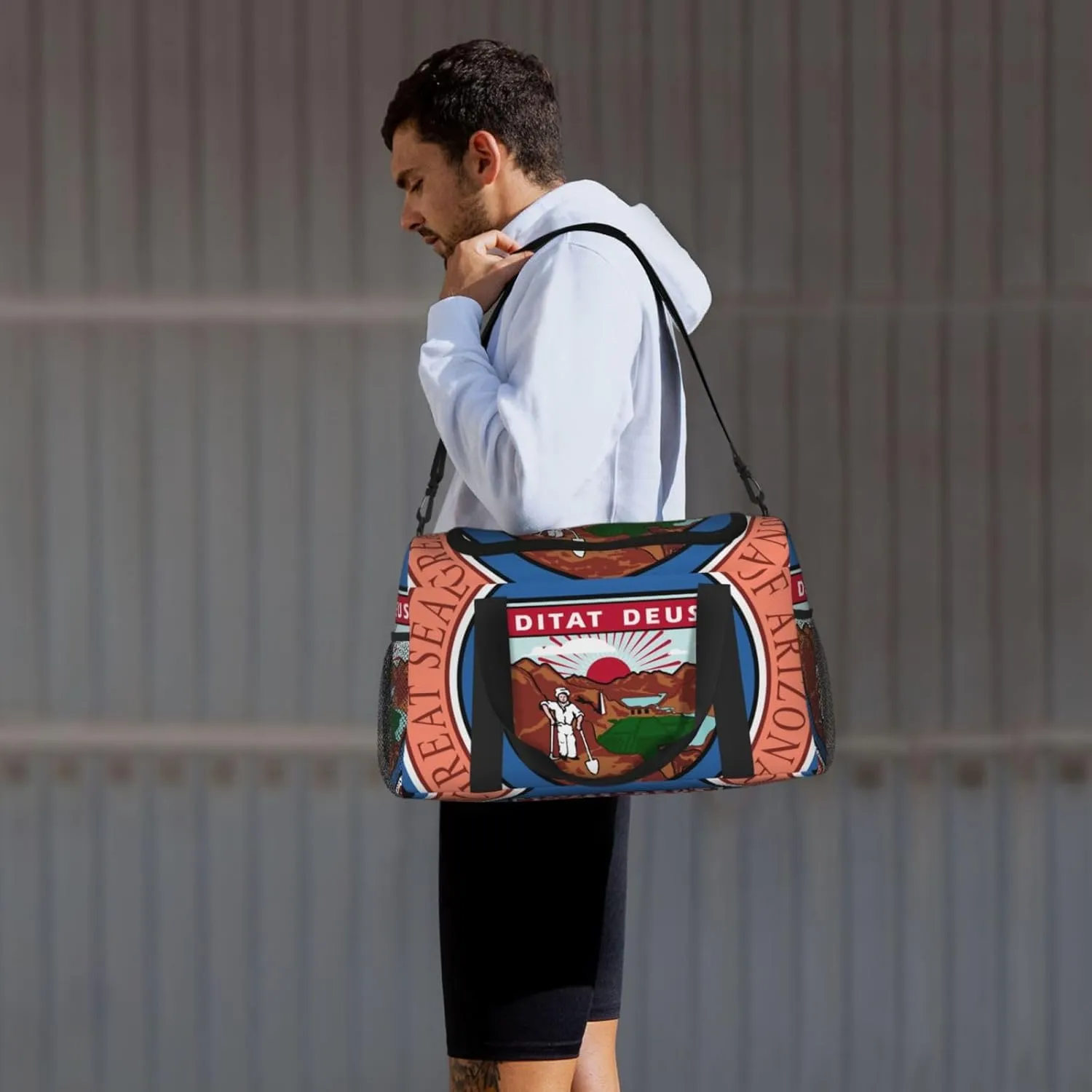 National Emblem Of Arizona Travel Duffel Bag Large Foldable Waterproof Overnight Bag For Beach Swim Bags Pool Sports Gym