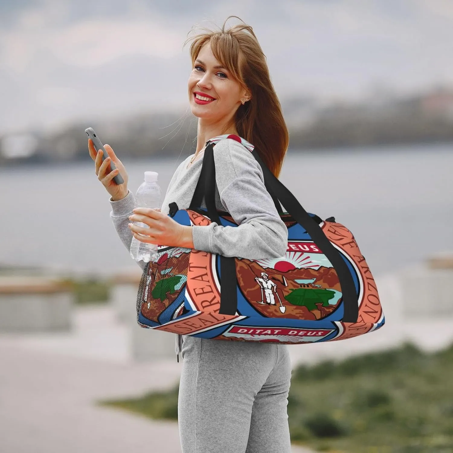 National Emblem Of Arizona Travel Duffel Bag Large Foldable Waterproof Overnight Bag For Beach Swim Bags Pool Sports Gym