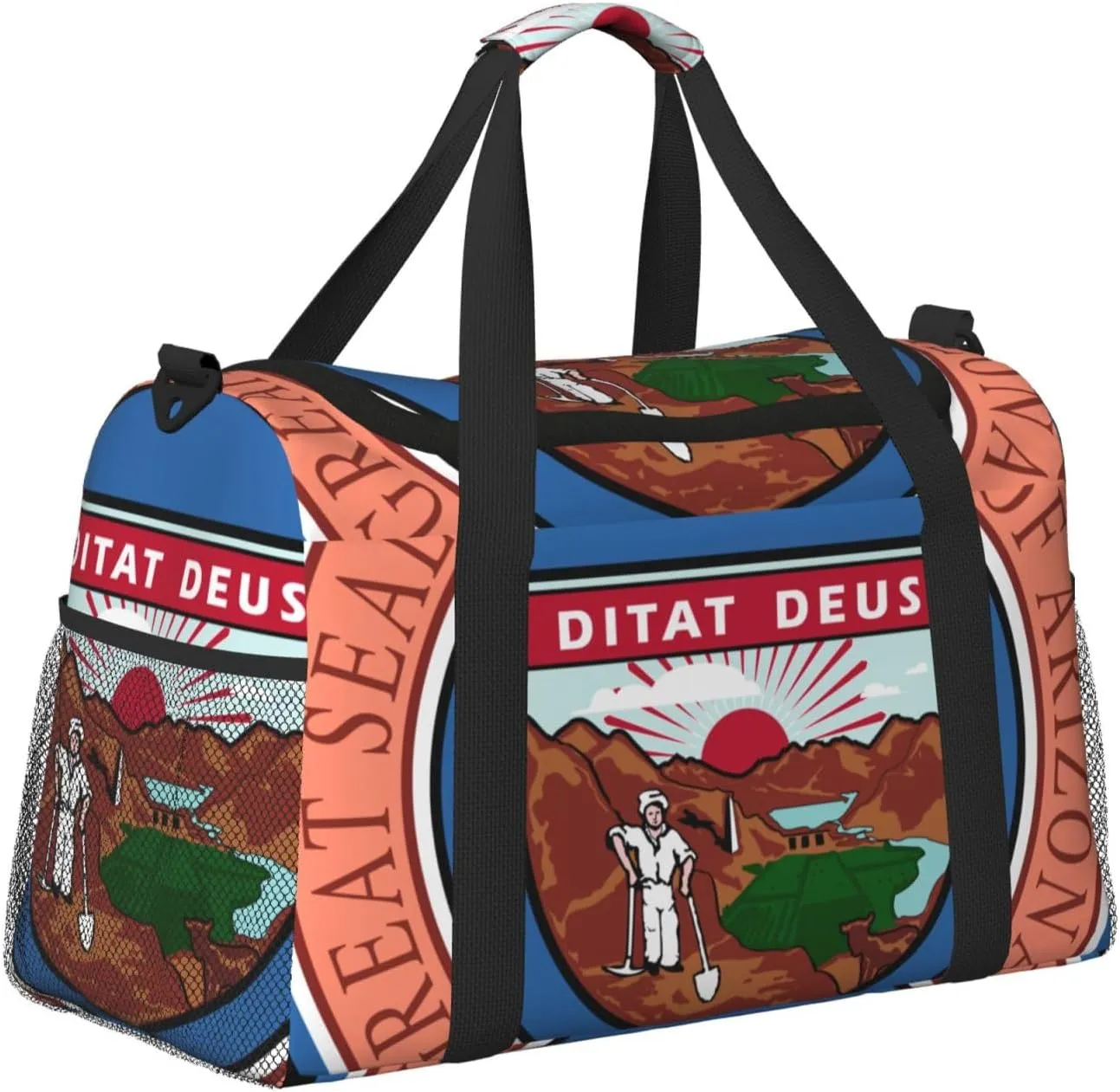 National Emblem Of Arizona Travel Duffel Bag Large Foldable Waterproof Overnight Bag For Beach Swim Bags Pool Sports Gym