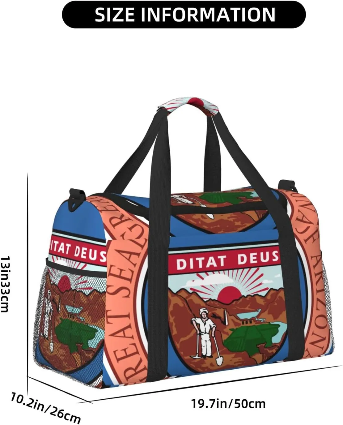National Emblem Of Arizona Travel Duffel Bag Large Foldable Waterproof Overnight Bag For Beach Swim Bags Pool Sports Gym